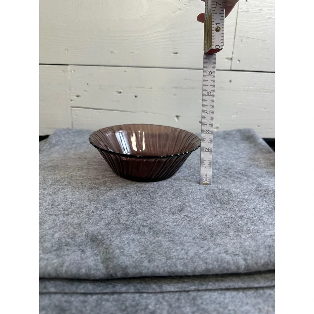 Purple Amethyst Calla Lilly Glass Bowls Set of 4 Vintage